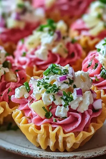 Pink Pasta Salad Cups