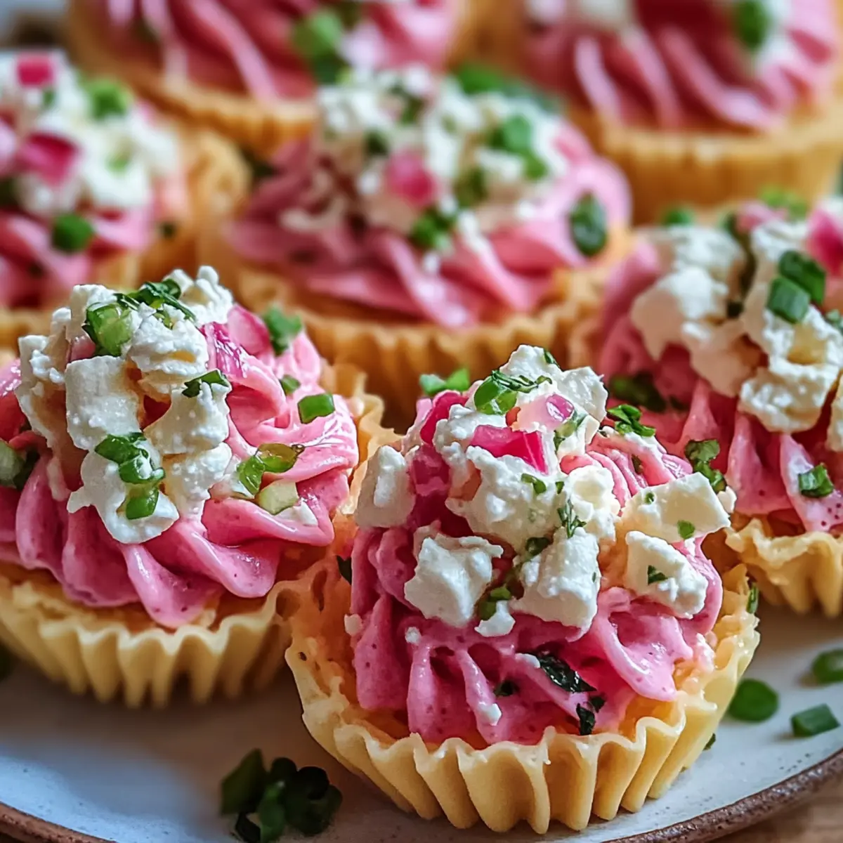 Pink Pasta Salad Cups