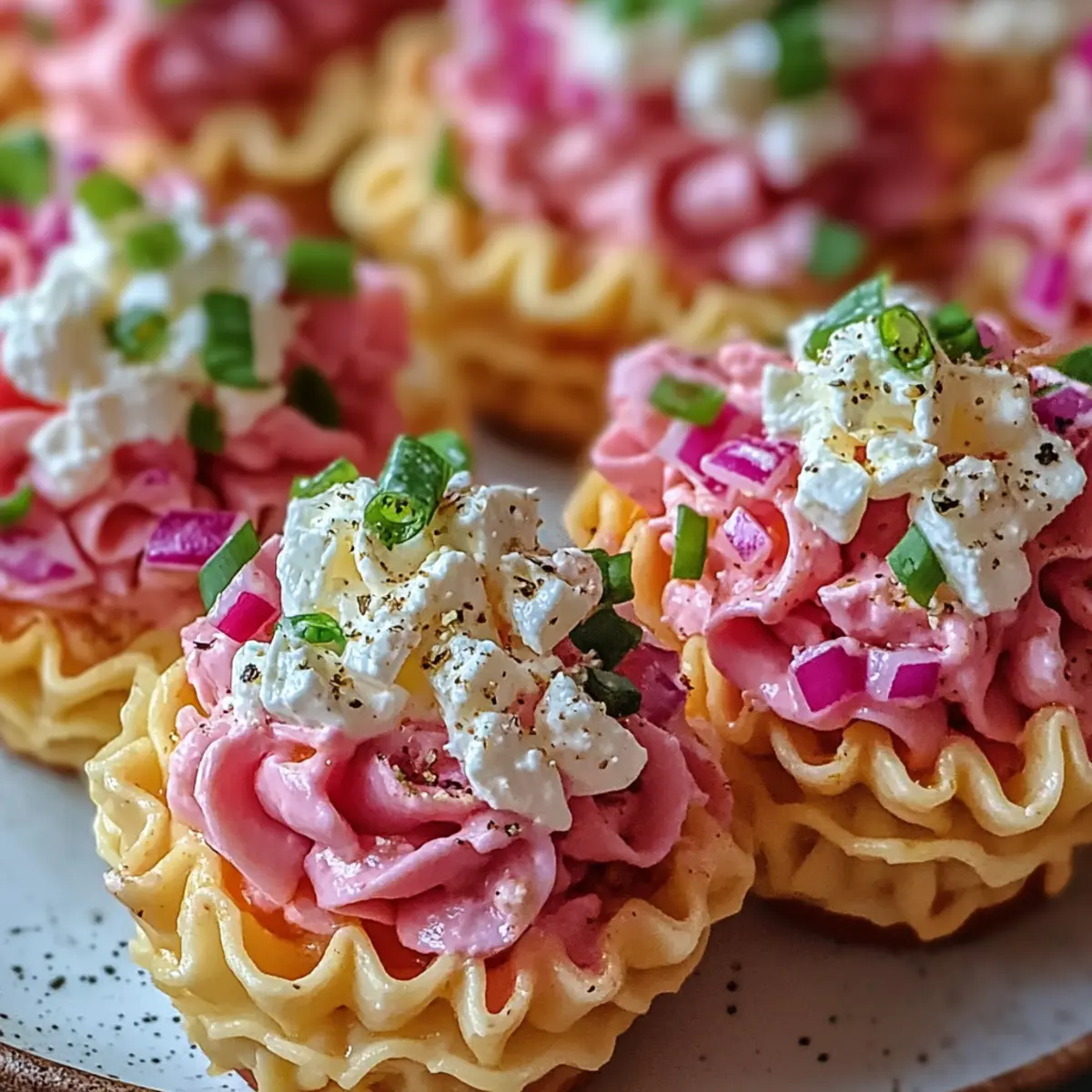 Pink Pasta Salad Cups