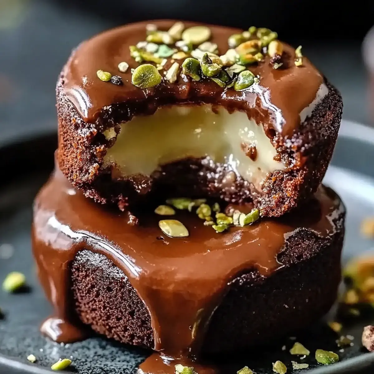 Pistachio Chocolate Lava Cakes