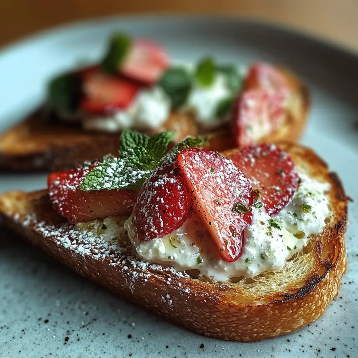 Roasted Strawberry Whipped Ricotta Toast