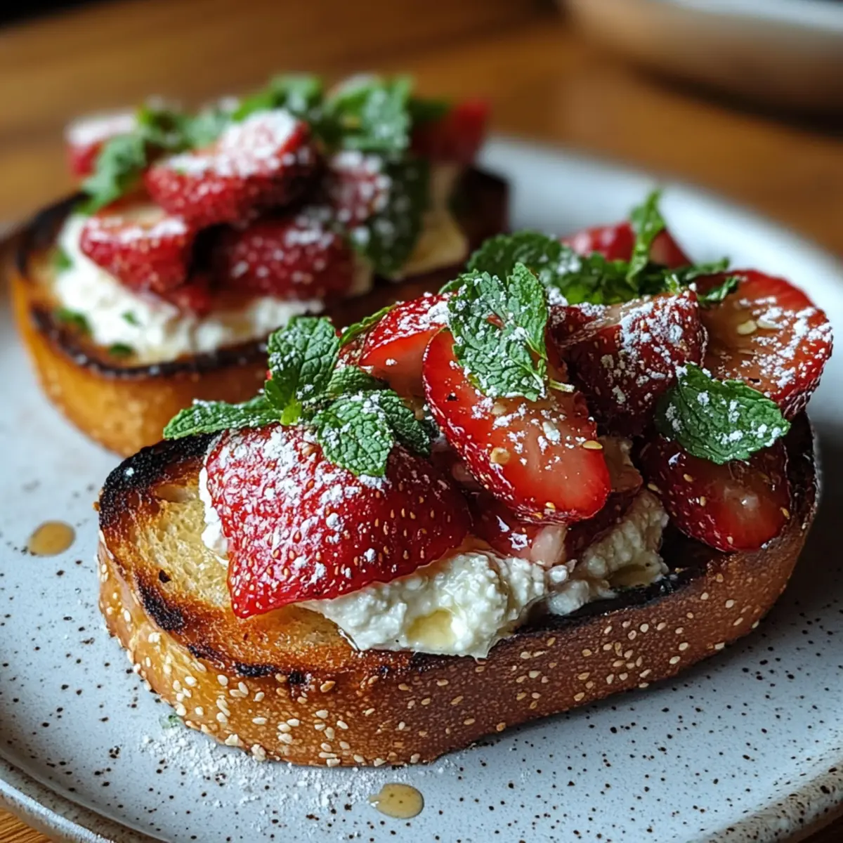 Roasted Strawberry Whipped Ricotta Toast