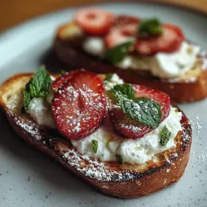 Roasted Strawberry Whipped Ricotta Toast