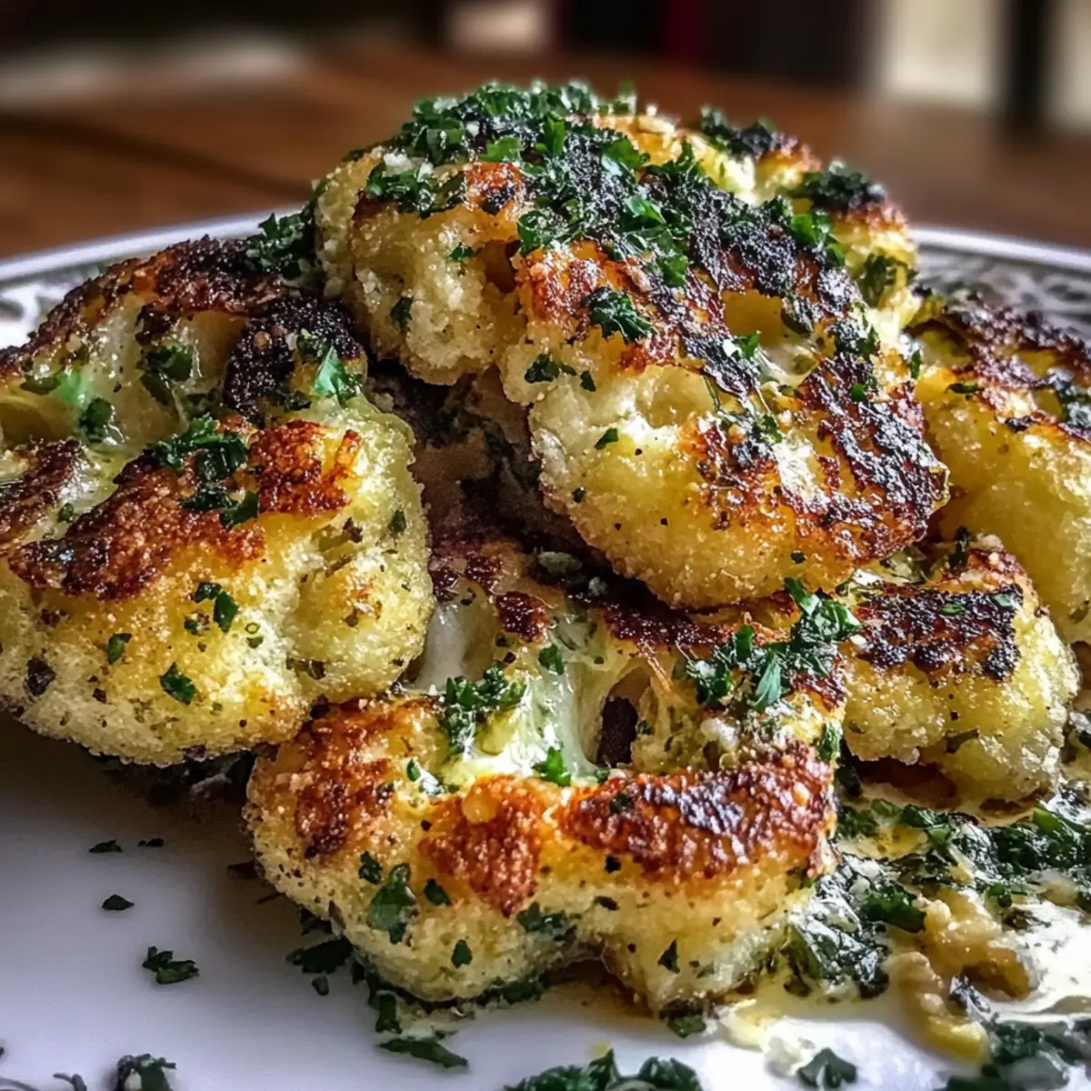 Savory Roasted Cauliflower with Parmesan and Pesto