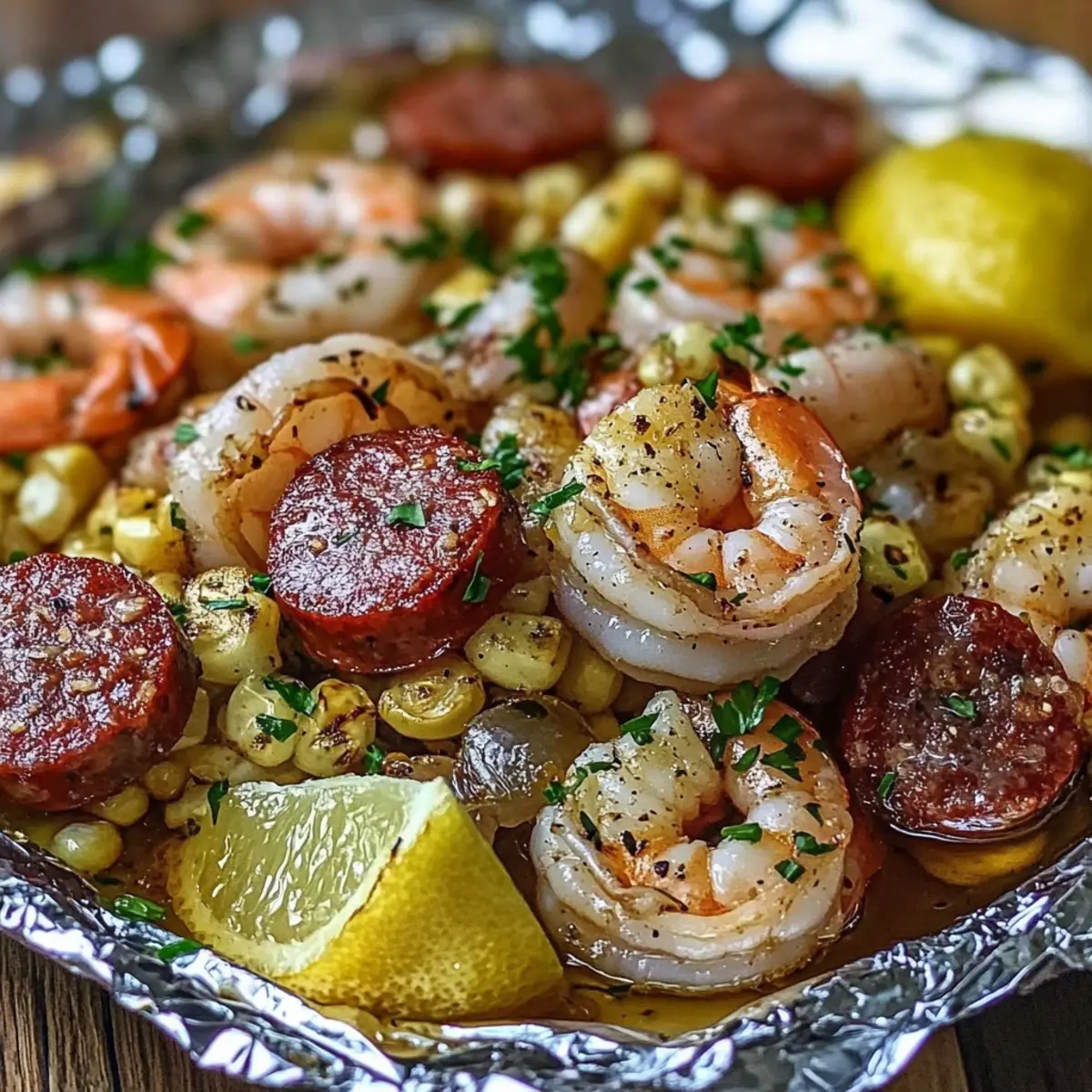 Shrimp and Sausage Foil Packs