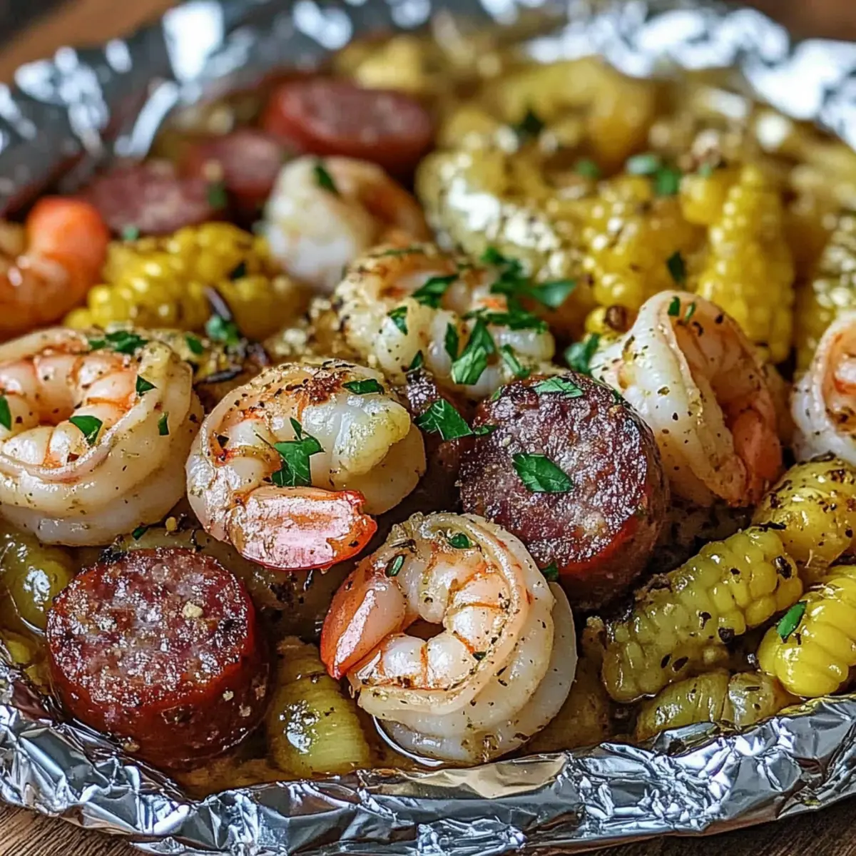 Shrimp and Sausage Foil Packs