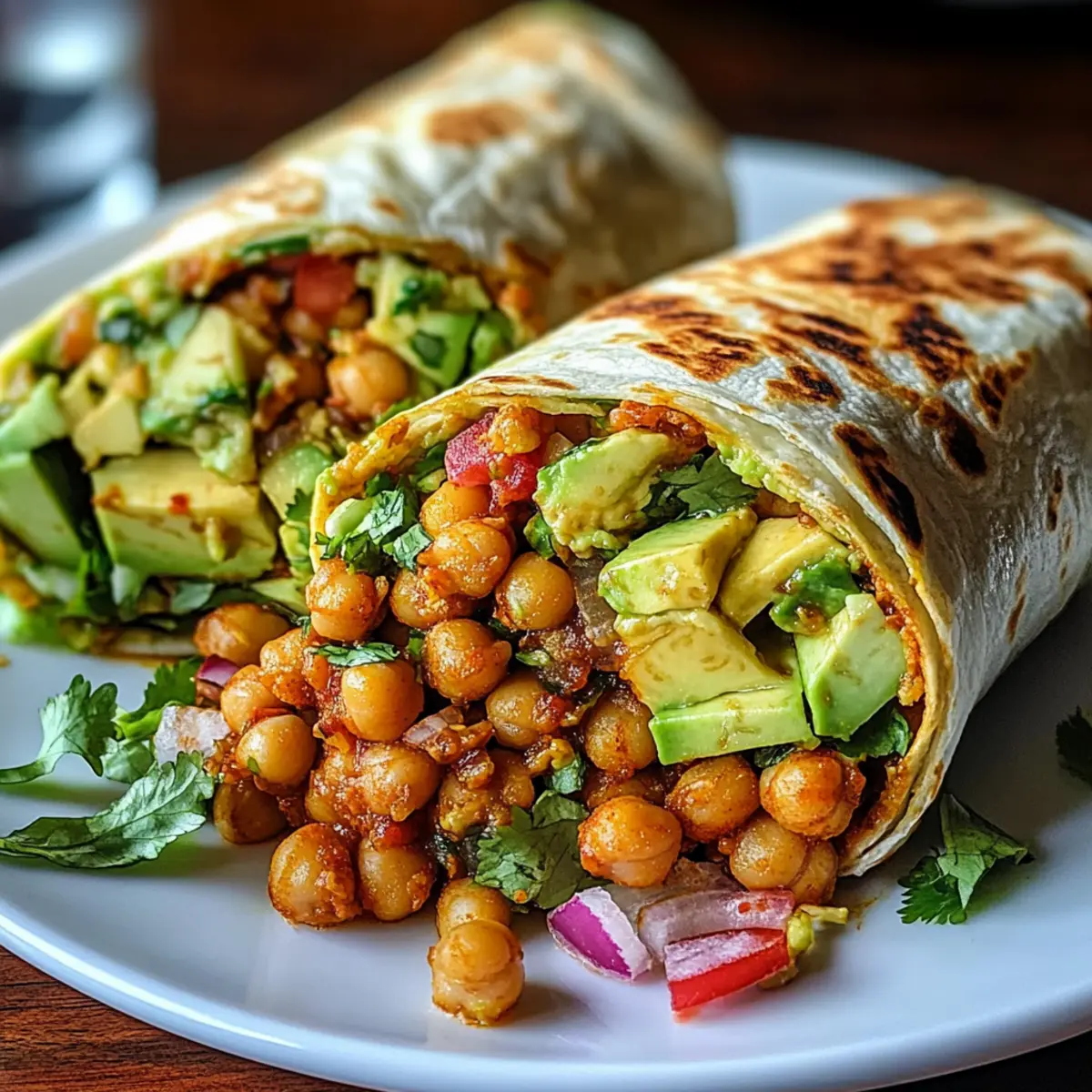 Spicy Chickpea and Avocado Wrap