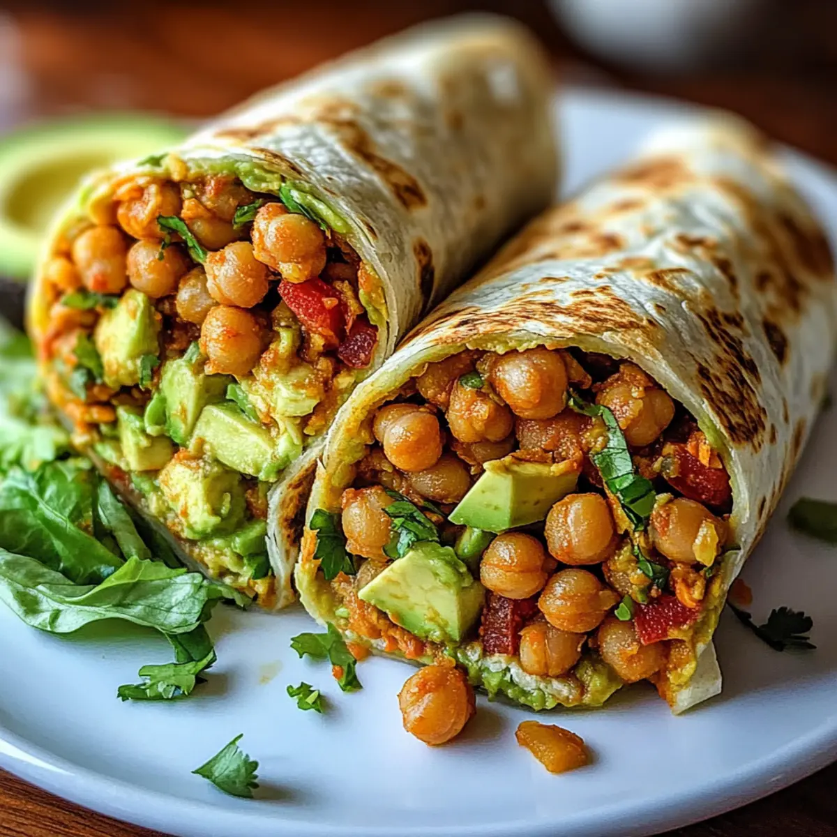 Spicy Chickpea and Avocado Wrap