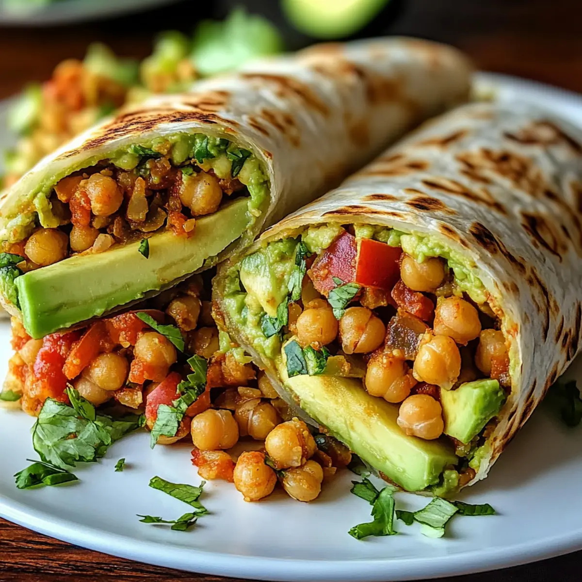 Spicy Chickpea and Avocado Wrap