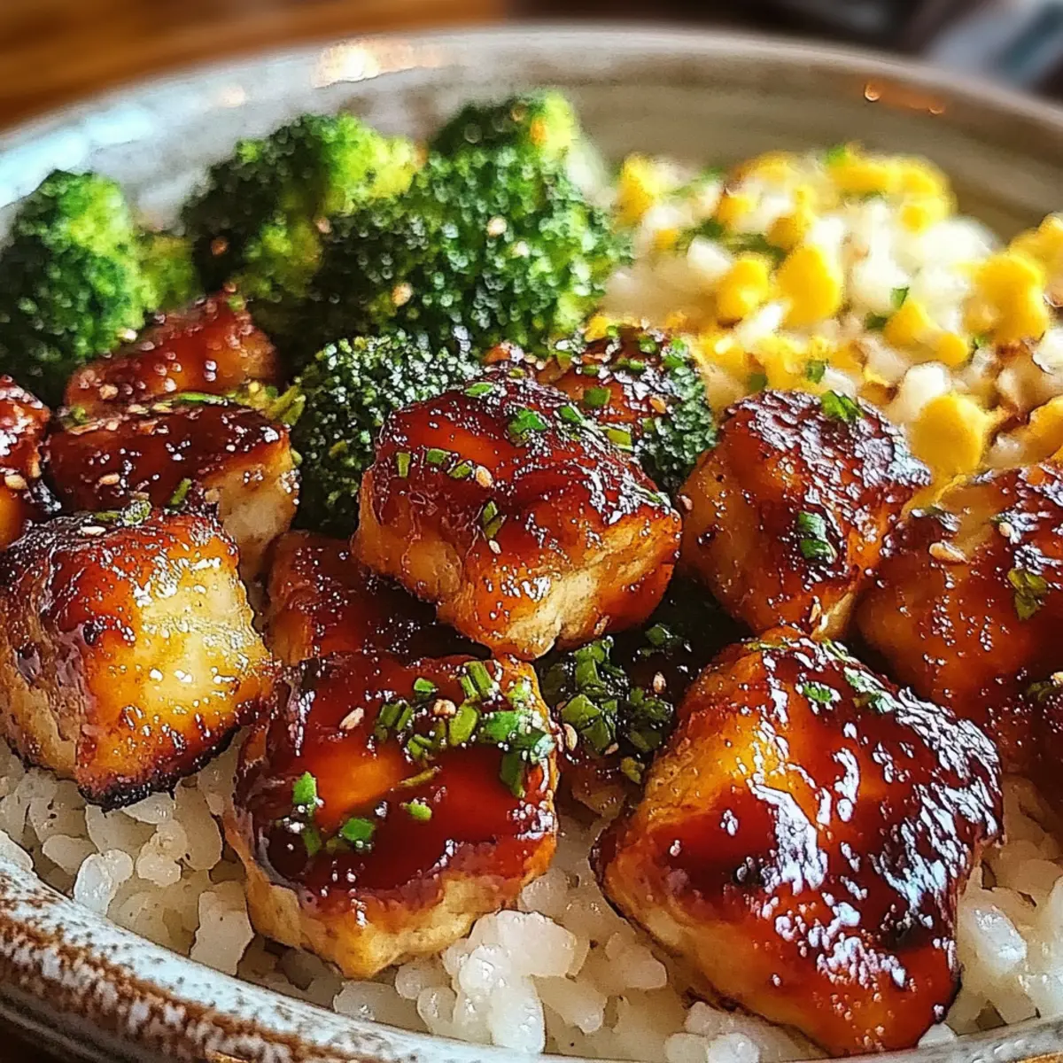 Spicy Sweet Honey Sriracha Chicken Broccoli Bowls
