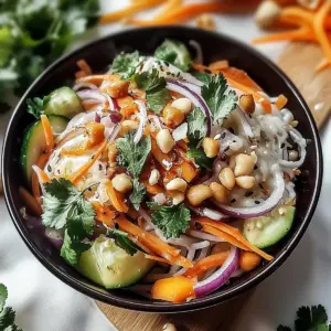 Spring Roll Salad with Peanut Dressing