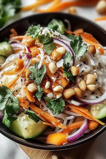 Spring Roll Salad with Peanut Dressing