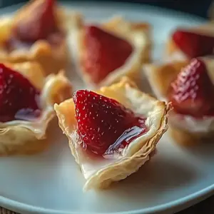 Strawberry Cheesecake Wonton Bites