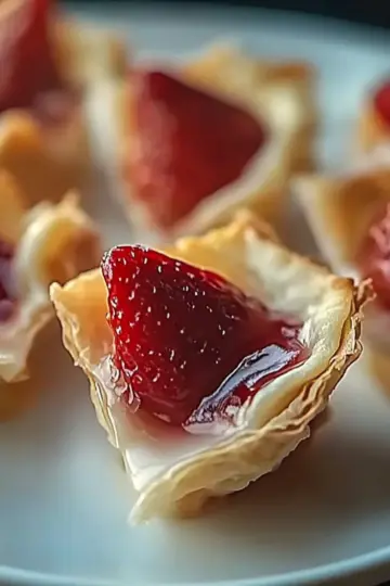 Strawberry Cheesecake Wonton Bites
