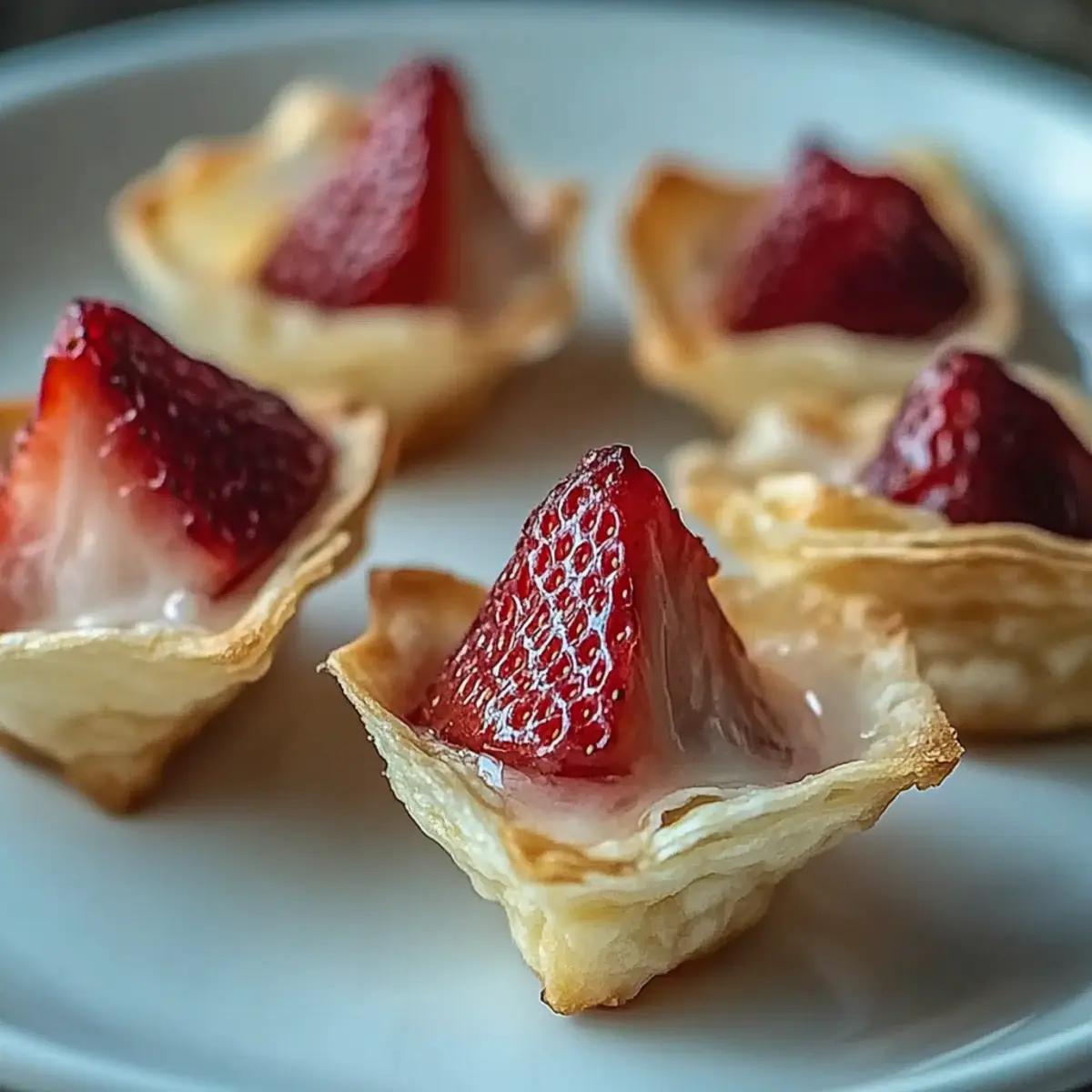 Strawberry Cheesecake Wonton Bites