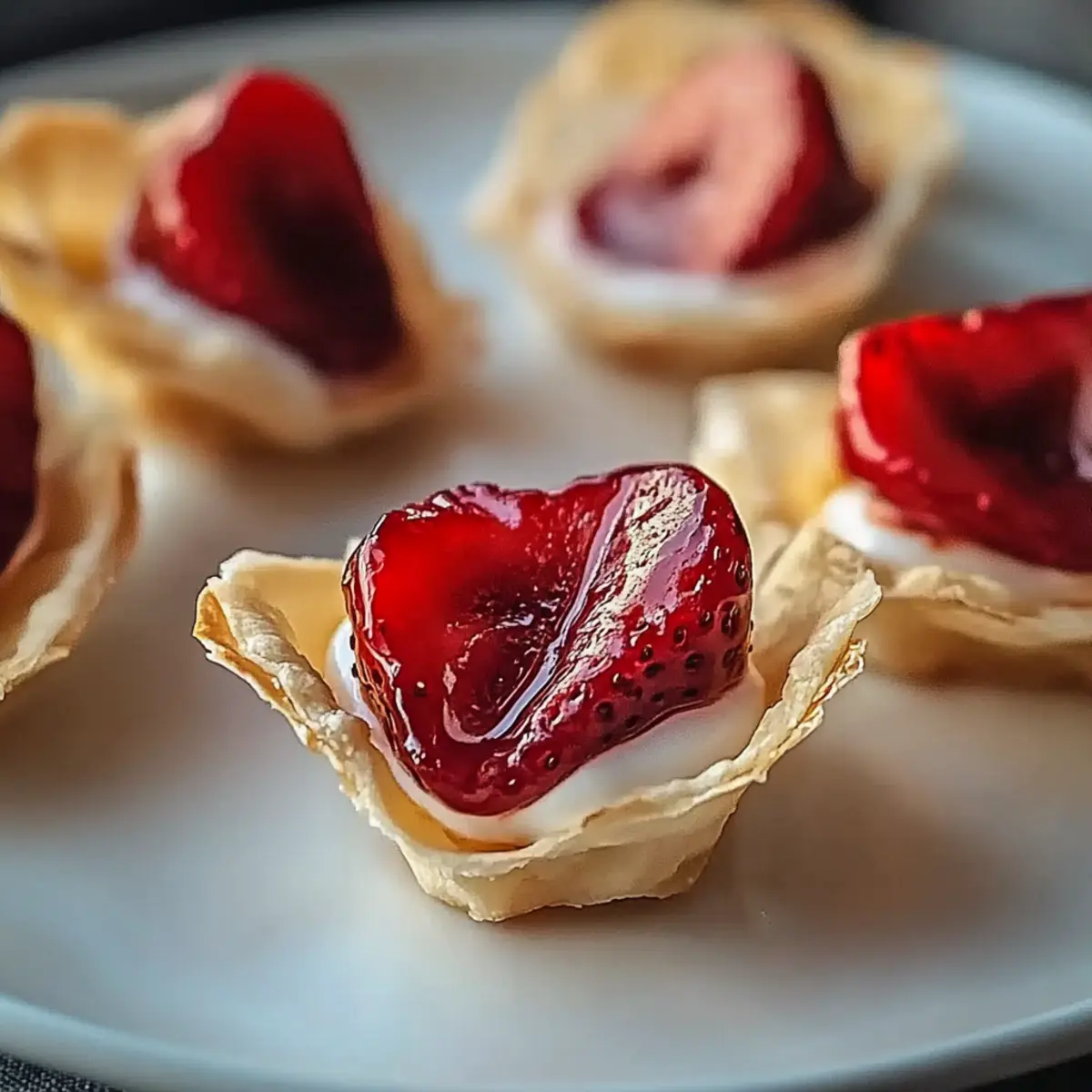 Strawberry Cheesecake Wonton Bites