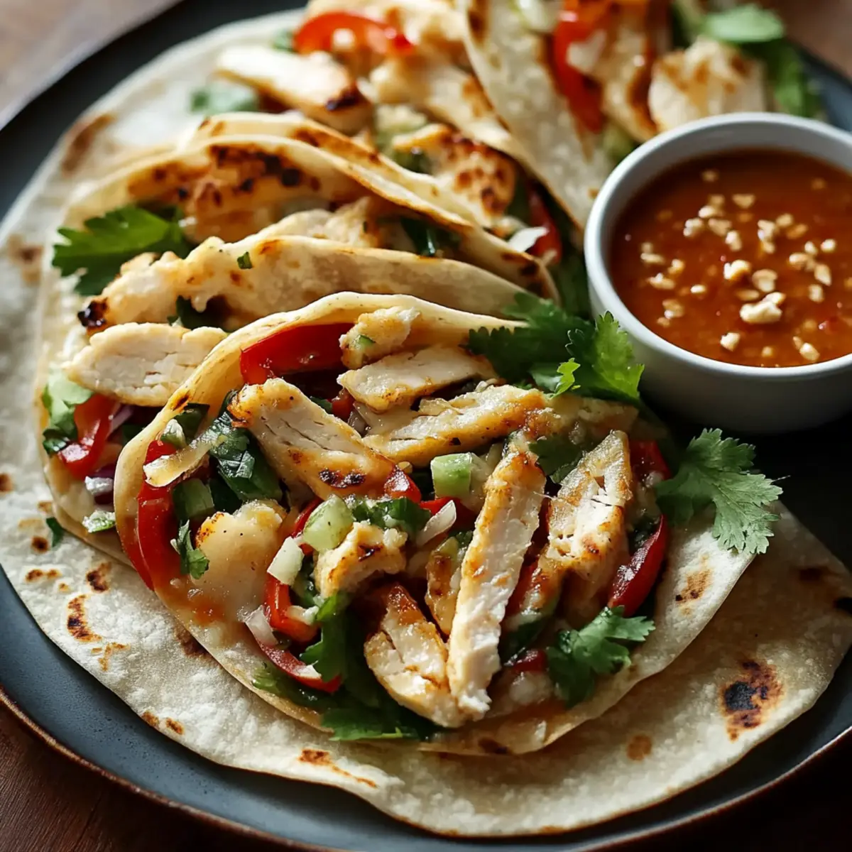 Thai Peanut Chicken Wraps