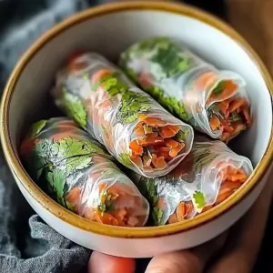 Vietnamese Baked Salmon Spring Rolls