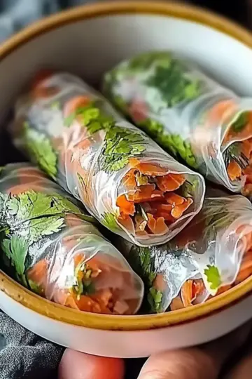 Vietnamese Baked Salmon Spring Rolls