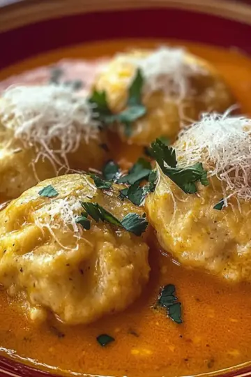 Wholesome Tomato Soup with Cheddar Bay Dumplings