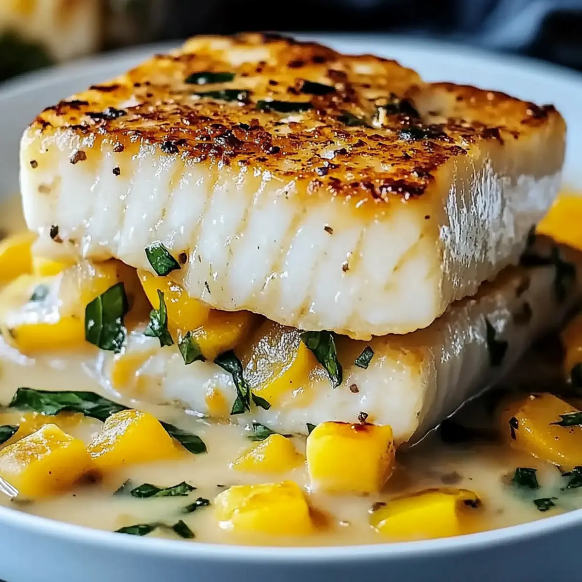 Baked Cod in Coconut Lemon Cream Sauce