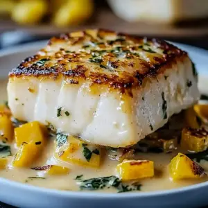 Baked Cod in Coconut Lemon Cream Sauce