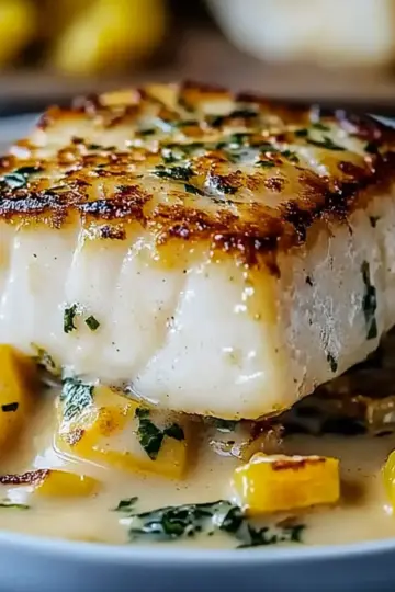 Baked Cod in Coconut Lemon Cream Sauce