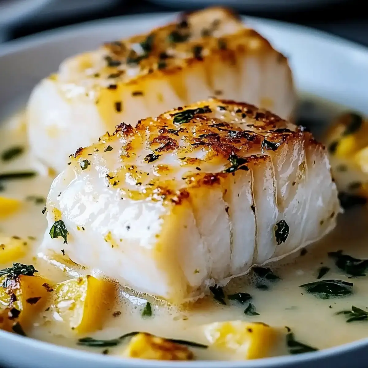 Baked Cod in Coconut Lemon Cream Sauce