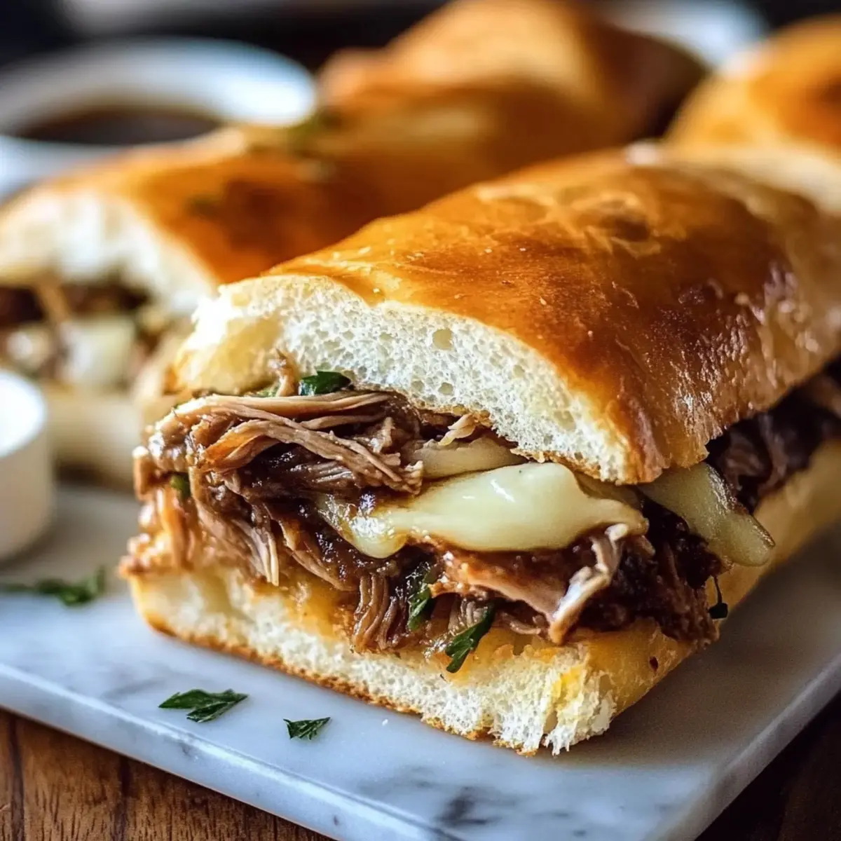 Crockpot French Dip Sandwiches