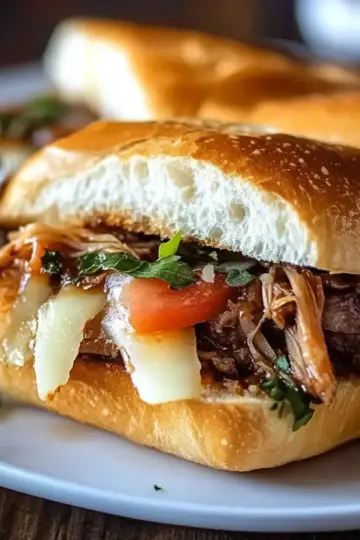 Crockpot French Dip Sandwiches
