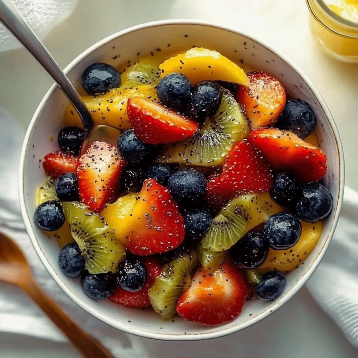 Fruit Salad with Honey-Lime Poppy Seed Dressing