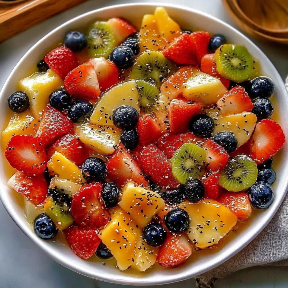 Fruit Salad with Honey-Lime Poppy Seed Dressing