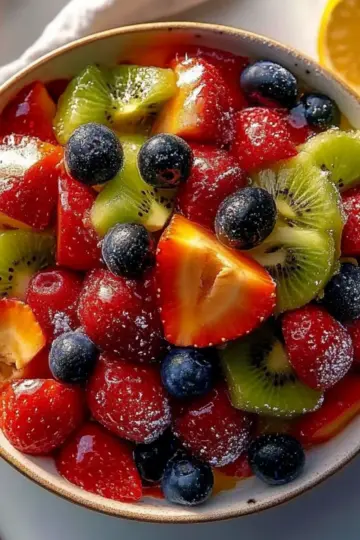 Fruit Salad with Honey-Lime Poppy Seed Dressing