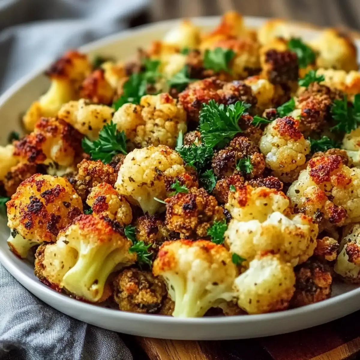 Garlic Butter Ground Turkey With Cauliflower Skillet