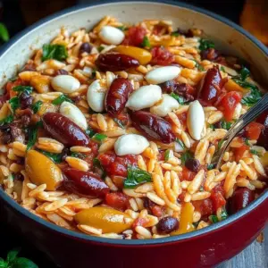 Mediterranean Orzo and Beans