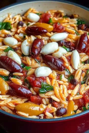 Mediterranean Orzo and Beans