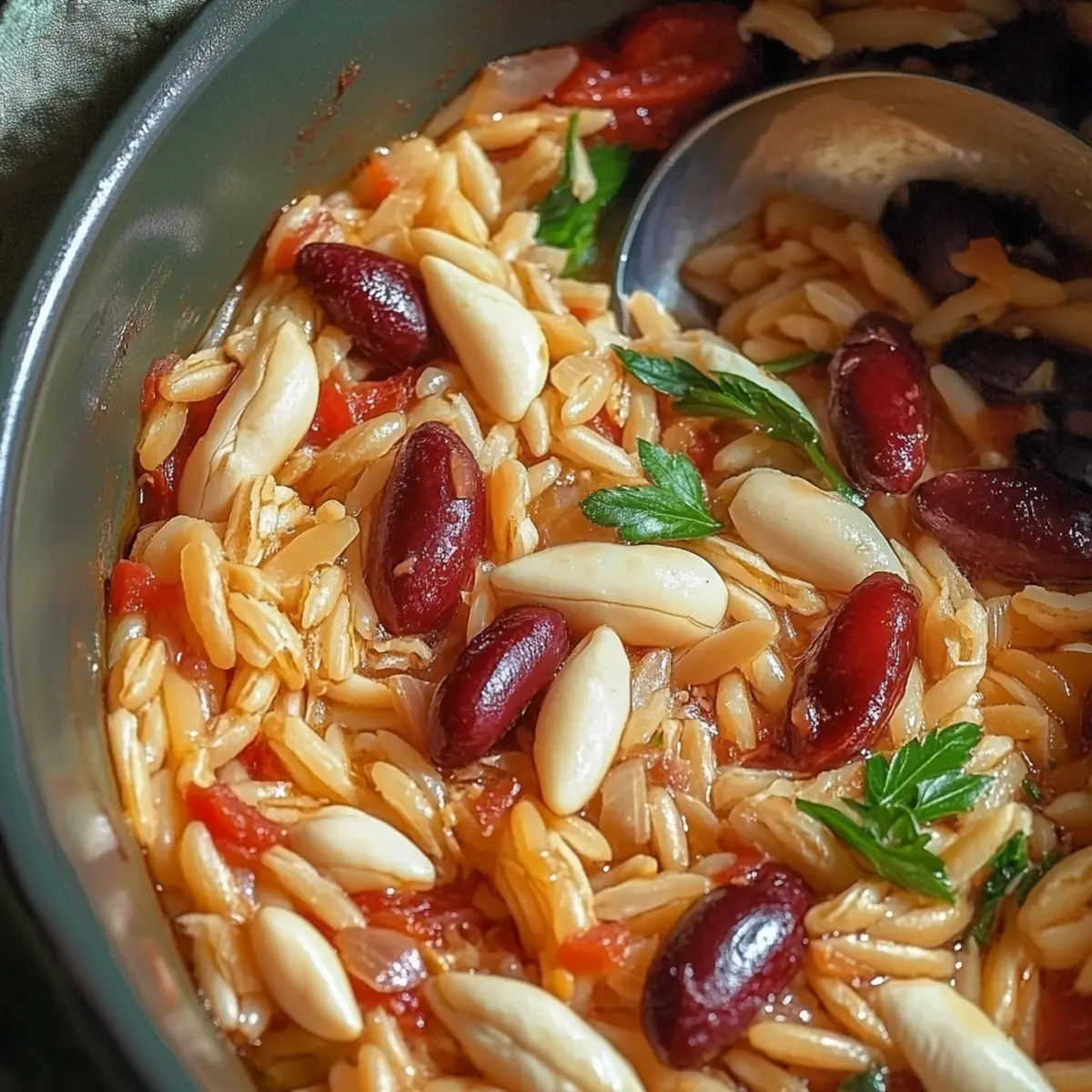 Mediterranean Orzo and Beans