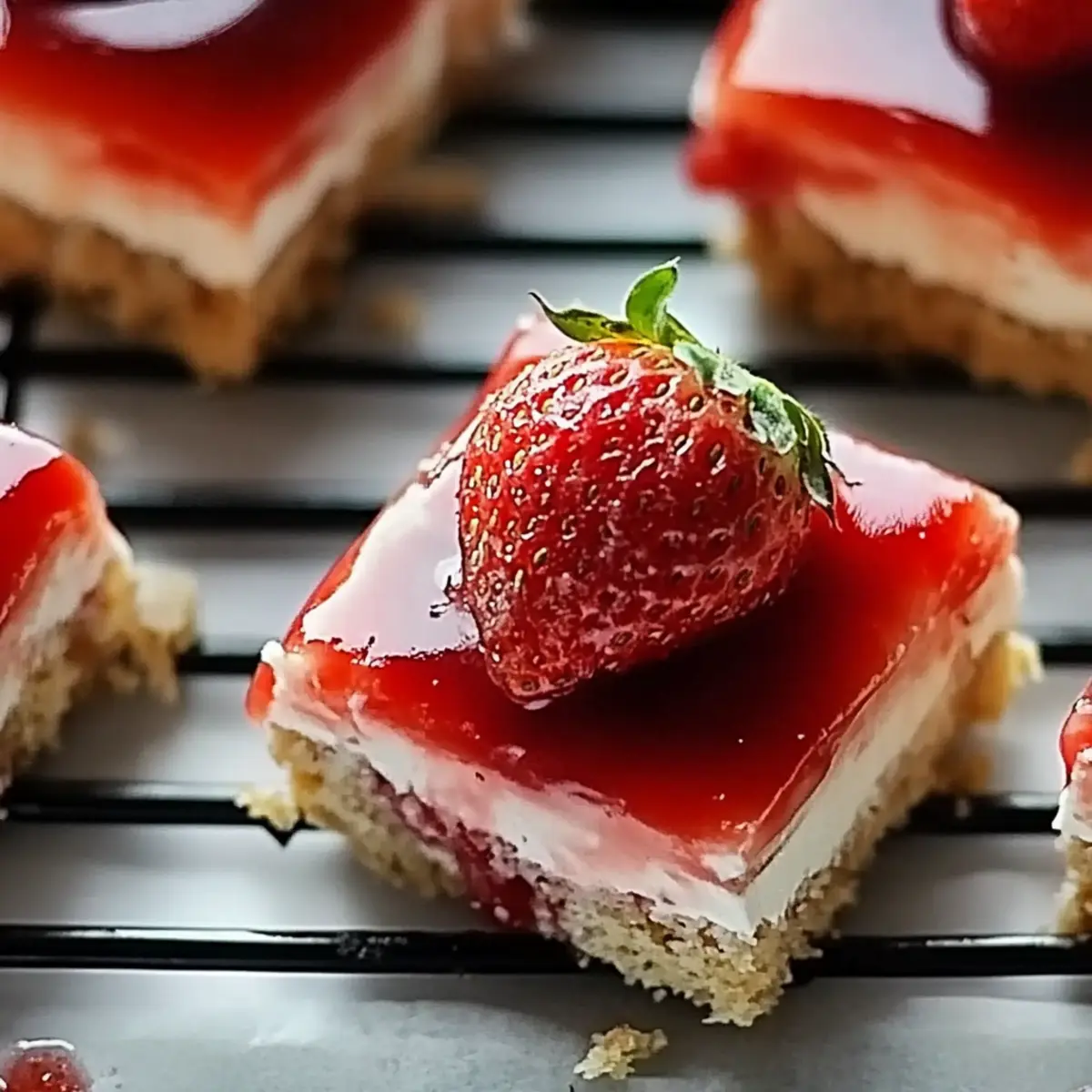 Strawberry Coconut No-Bake Cheesecake Bars