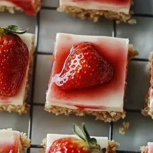 Strawberry Coconut No-Bake Cheesecake Bars