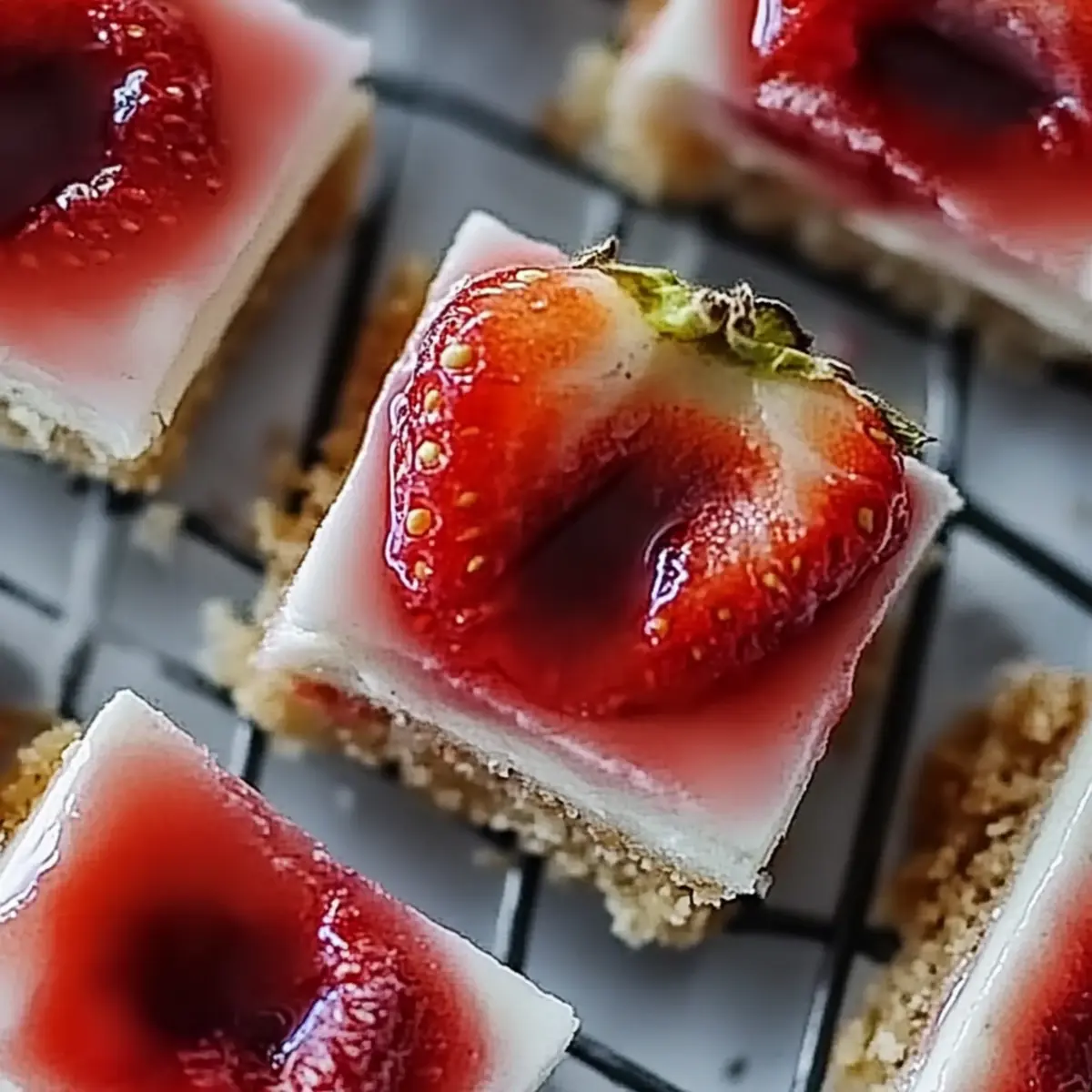 Strawberry Coconut No-Bake Cheesecake Bars
