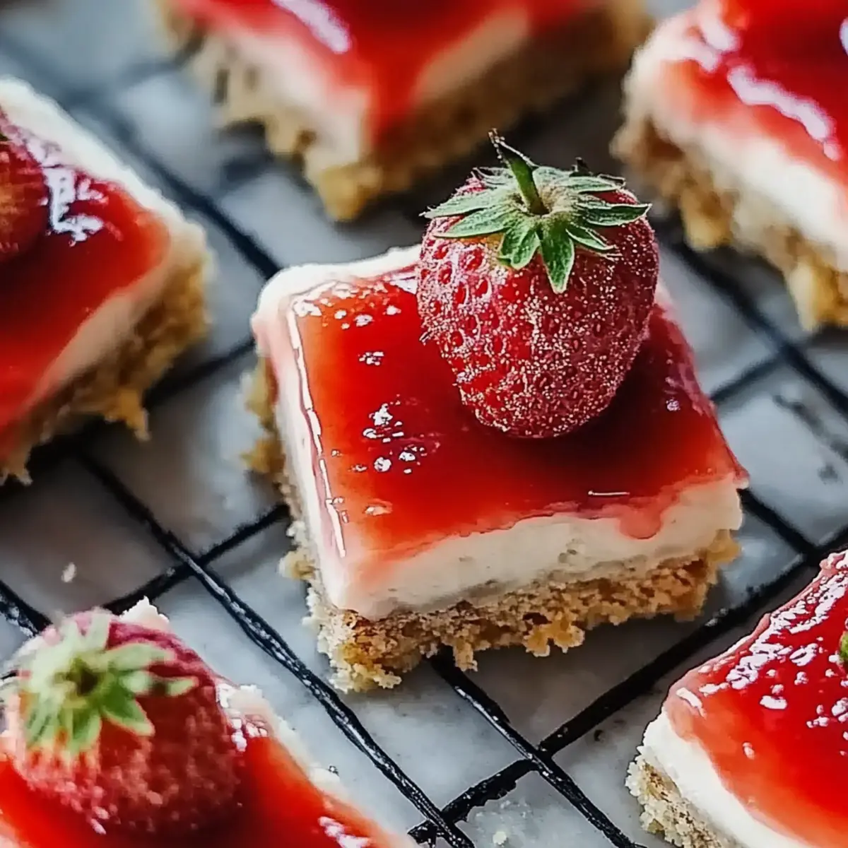 Strawberry Coconut No-Bake Cheesecake Bars